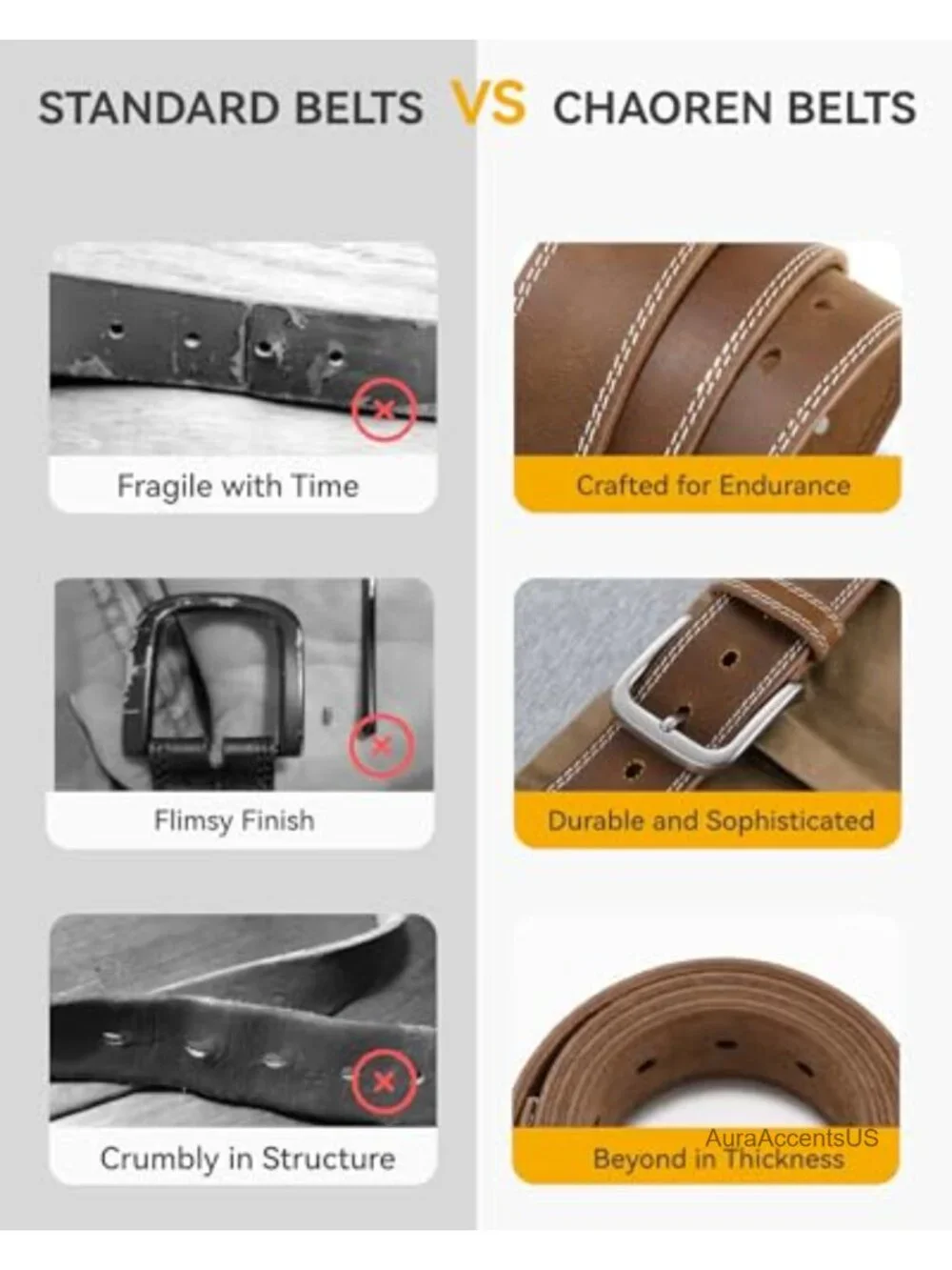 Genuine Leather Men's Belt 35mm Full Grain Casual Dress Belt for Jeans